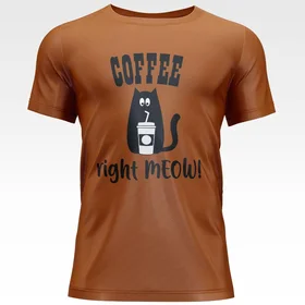 Прикольные футболки: Coffee right meow